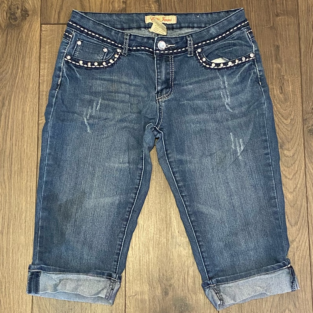 Blingy knee-length shorts